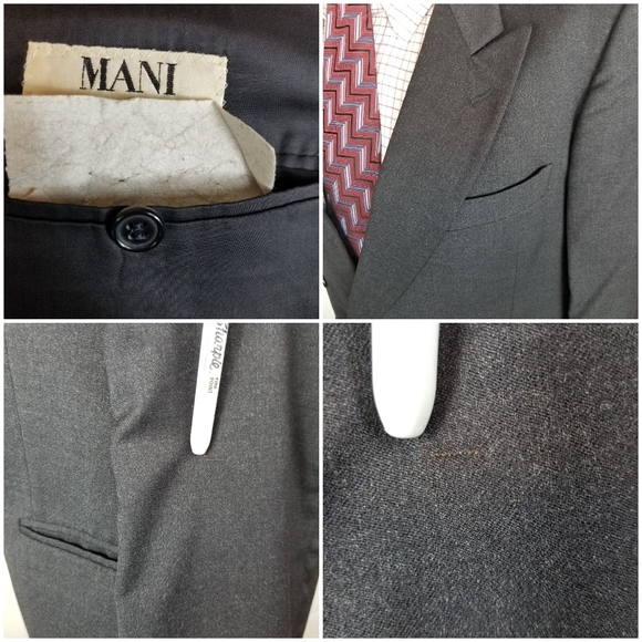 Vtg Giorgo Armani Blazer Charcoal Marshall Fields - Picture 7 of 8